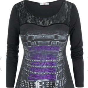 Rosegal Plus Size Buckle Chain Print